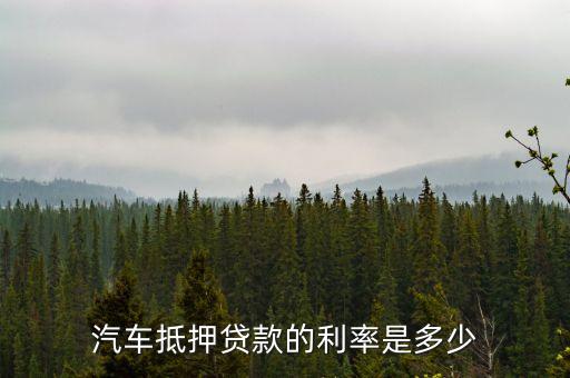 銀行抵押車貸利息多少錢，想用車做抵押貸款利息多少