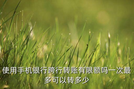 使用手機(jī)銀行跨行轉(zhuǎn)賬有限額嗎一次最多可以轉(zhuǎn)多少