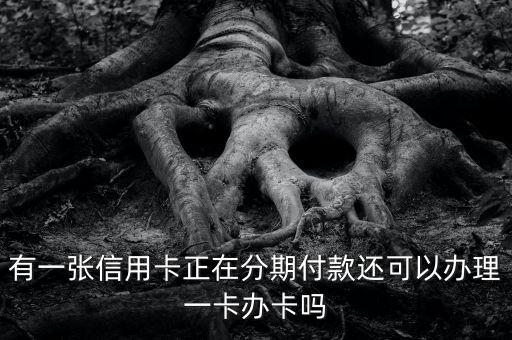 有一張信用卡正在分期付款還可以辦理一卡辦卡嗎