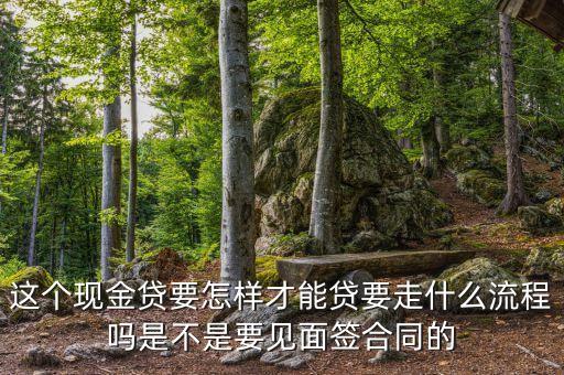 這個(gè)現(xiàn)金貸要怎樣才能貸要走什么流程嗎是不是要見(jiàn)面簽合同的