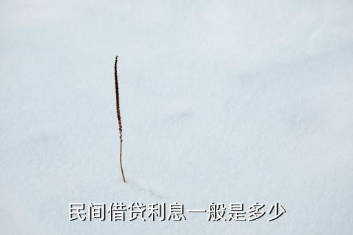 民間借貸利息一般是多少