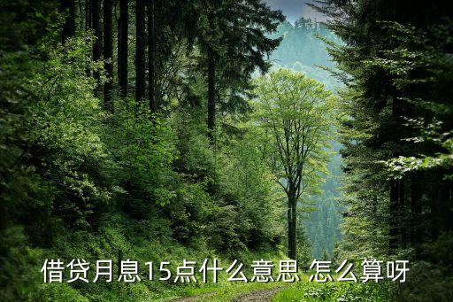 借貸月息15點什么意思 怎么算呀