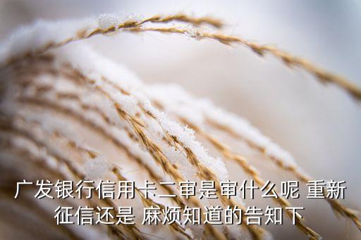 廣發(fā)信用卡二次審核是什么，廣發(fā)信用卡二審審什么