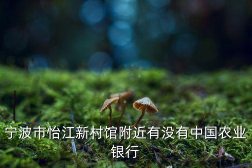 寧波市怡江新村館附近有沒有中國(guó)農(nóng)業(yè)銀行