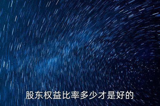 股東權(quán)益比率多少才是好的