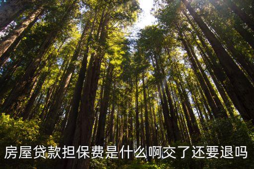 房屋貸款擔(dān)保費(fèi)是什么啊交了還要退嗎