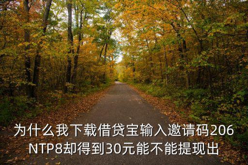 借貸寶多少才能提現(xiàn)，為什么我下載借貸寶輸入邀請碼206NTP8卻得到30元能不能提現(xiàn)出