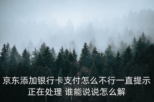 京東添加銀行卡支付怎么不行一直提示正在處理 誰能說說怎么解