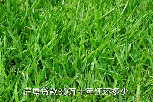 一套30萬的房貸 最后是多少錢，房屋貸款30萬十年還還多少