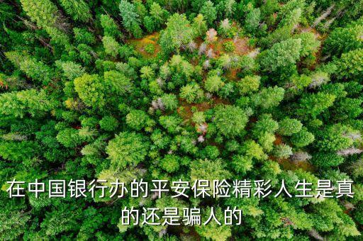 在中國銀行辦的平安保險精彩人生是真的還是騙人的