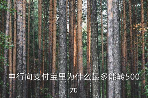 中行向支付寶里為什么最多能轉(zhuǎn)500元