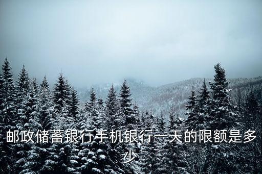 郵政儲蓄銀行手機銀行一天的限額是多少