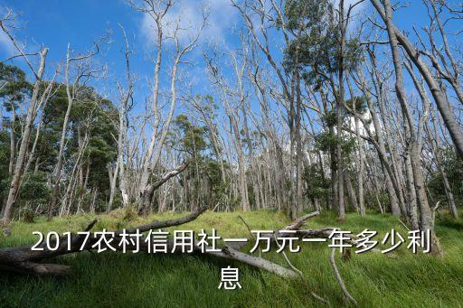 2017農(nóng)村信用社一萬元一年多少利息