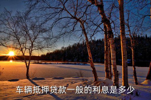 深圳汽車二次抵押貸款利率是多少，車輛抵押貸款一般的利息是多少