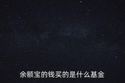 余額寶什么基金，余額寶買的是什么基金