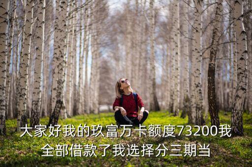 大家好我的玖富萬卡額度73200我全部借款了我選擇分三期當(dāng)