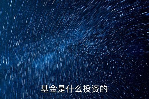 基金是什么投資的