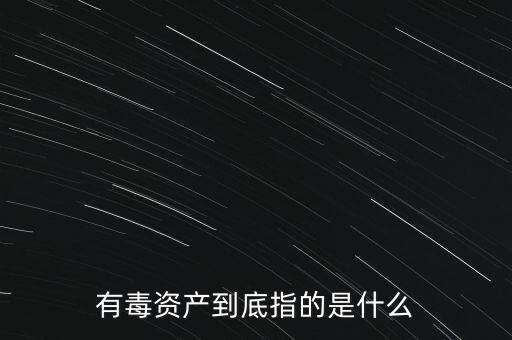 有毒資產(chǎn)到底指的是什么