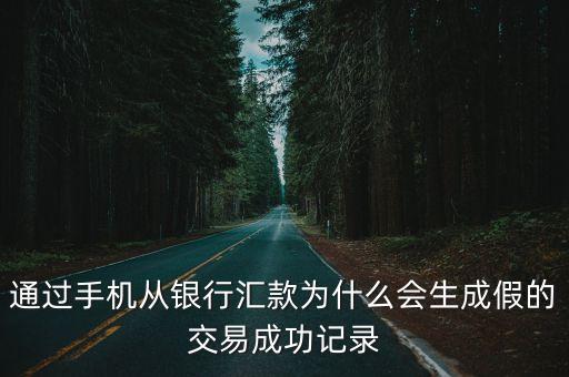 通過手機從銀行匯款為什么會生成假的交易成功記錄