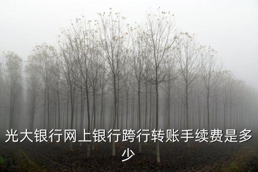 光大銀行網(wǎng)銀跨行轉(zhuǎn)賬手續(xù)費多少，光大銀行網(wǎng)上銀行跨行轉(zhuǎn)賬手續(xù)費是多少