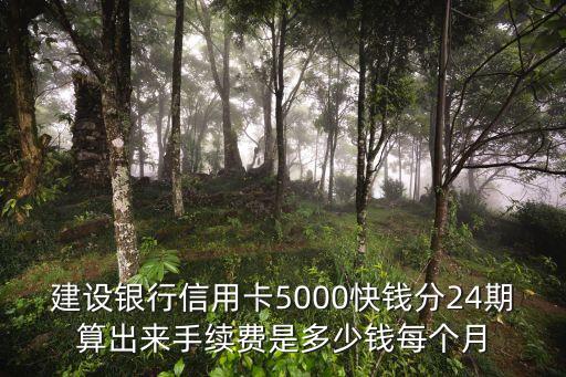 建設(shè)銀行信用卡5000快錢分24期算出來手續(xù)費(fèi)是多少錢每個(gè)月