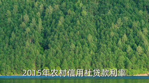 信用社的貸款利息是多少2015，2015年信用社貸款利息是多少