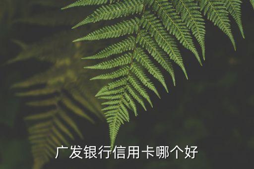 廣發(fā)銀行信用卡哪個好