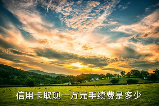 信用卡取現(xiàn)一萬元手續(xù)費(fèi)是多少