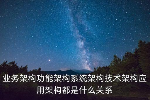業(yè)務架構(gòu)功能架構(gòu)系統(tǒng)架構(gòu)技術(shù)架構(gòu)應用架構(gòu)都是什么關(guān)系