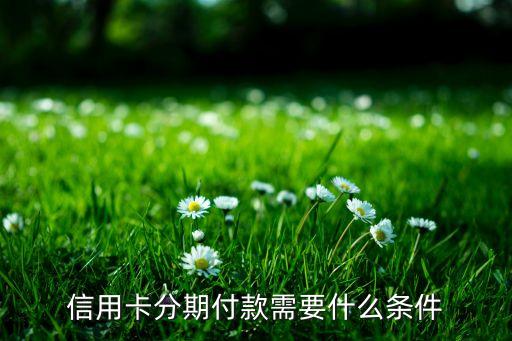 信用卡分期付款需要什么條件