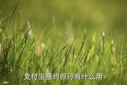 支付寶簽約銀行有什么用