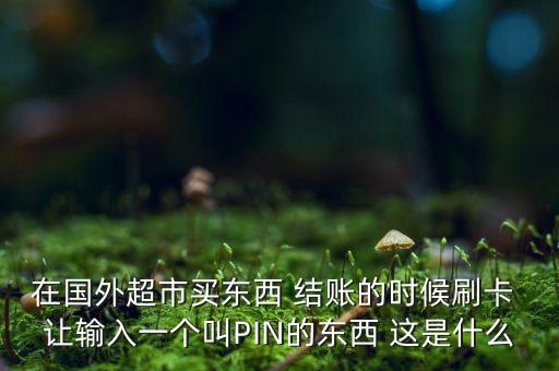 在國外超市買東西 結(jié)賬的時候刷卡 讓輸入一個叫PIN的東西 這是什么