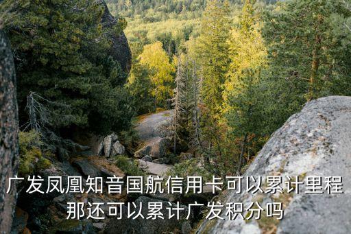 廣發(fā)鳳凰知音國航信用卡可以累計里程那還可以累計廣發(fā)積分嗎