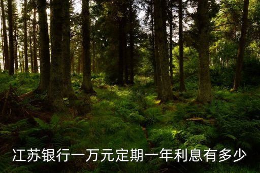 江蘇 10000元 利息是多少錢，冮蘇銀行一萬元定期一年利息有多少