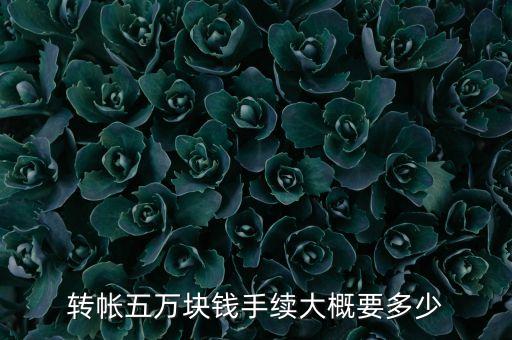 轉(zhuǎn)帳五萬塊錢手續(xù)大概要多少