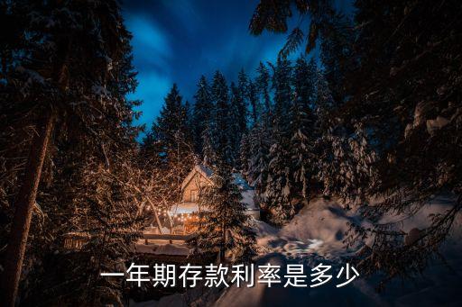 一年期存款利率是多少