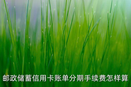 郵政儲蓄信用卡賬單分期手續(xù)費怎樣算