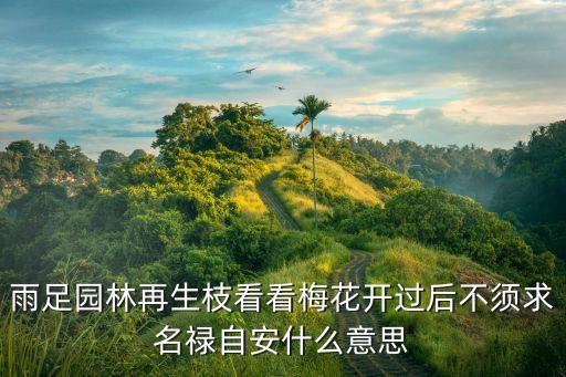 雨足園林再生枝看看梅花開(kāi)過(guò)后不須求名祿自安什么意思