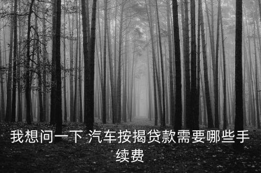按揭車都有什么手續(xù)費，汽車按揭貸款手續(xù)費