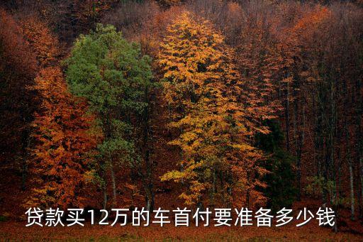 貸款買12萬(wàn)的車首付要準(zhǔn)備多少錢