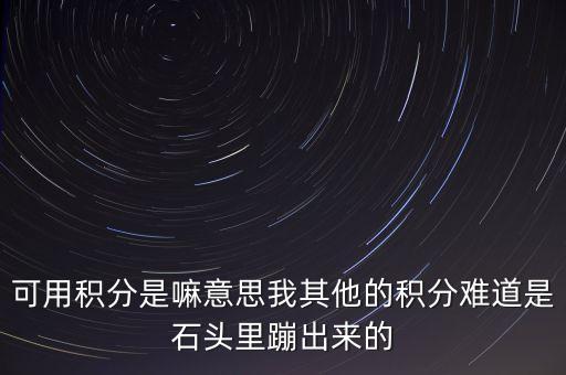 可用積分是嘛意思我其他的積分難道是石頭里蹦出來的