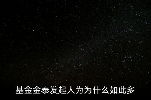 基金金泰發(fā)起人為為什么如此多