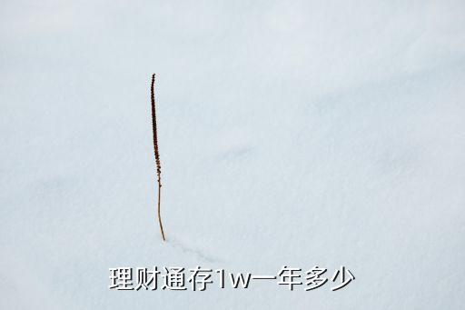 理財(cái)通存1w一年多少