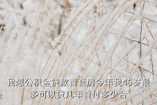 我想公積金貸款首套房今年我45歲最多可以貸幾年首付多少合