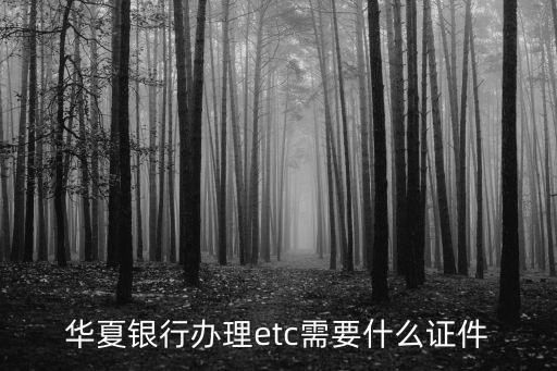 華夏銀行辦理etc需要什么證件