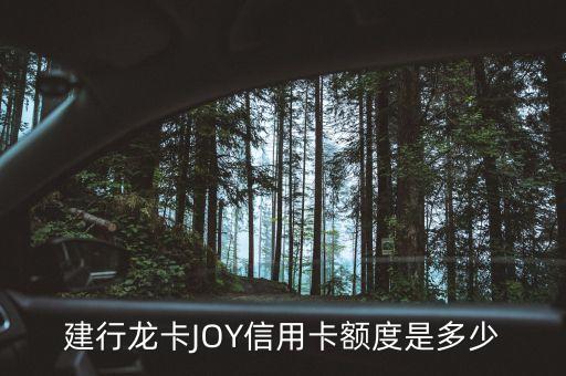 建行龍卡JOY信用卡額度是多少