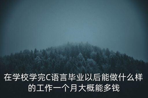 在學(xué)校學(xué)完C語言畢業(yè)以后能做什么樣的工作一個(gè)月大概能多錢