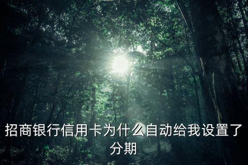 招商銀行信用卡為什么自動給我設(shè)置了分期