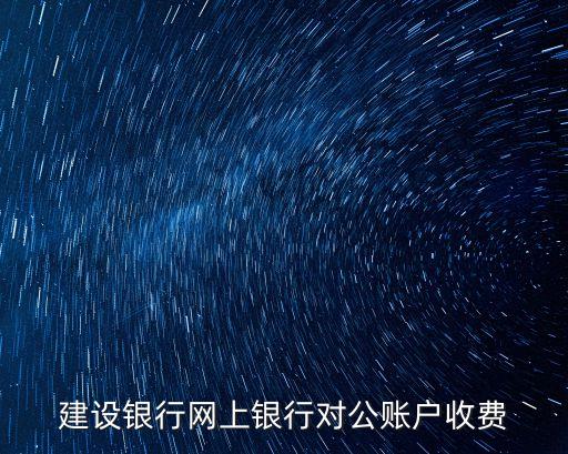 建設(shè)銀行網(wǎng)上銀行對公賬戶收費