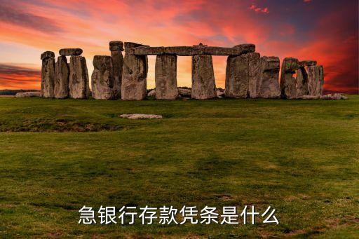 急銀行存款憑條是什么